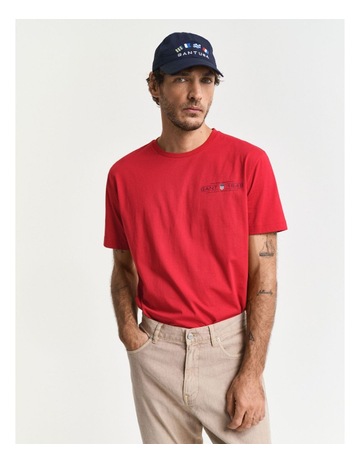 Printed Graphic T-Shirt in Ruby Red