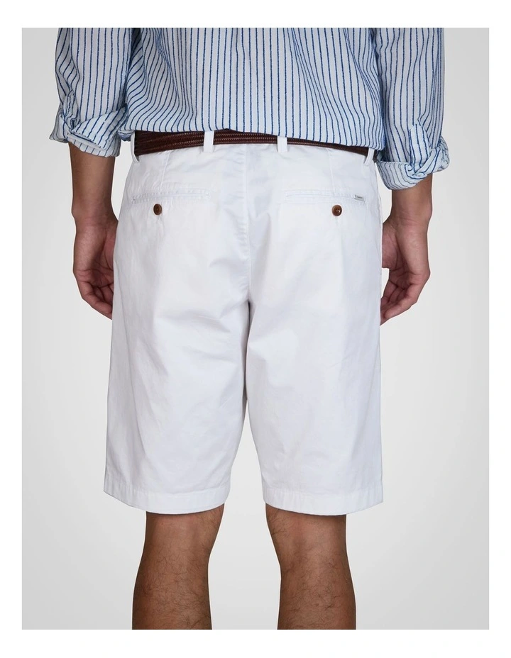 Relaxed Fit Twill Shorts in White image 2