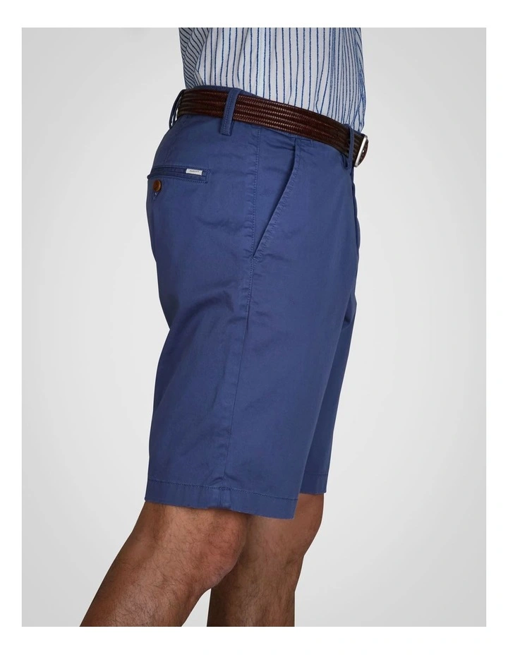 Relaxed Fit Twill Shorts in Dusty Navy image 5