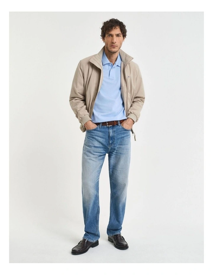 Regular Fit Shield Pique Polo Shirt in Capri Blue image 3