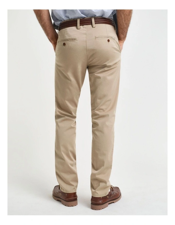Slim Fit Twill Chinos in Dark Khaki image 2