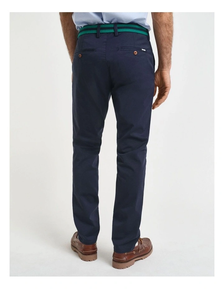 Slim Fit Twill Chinos in Marine image 2