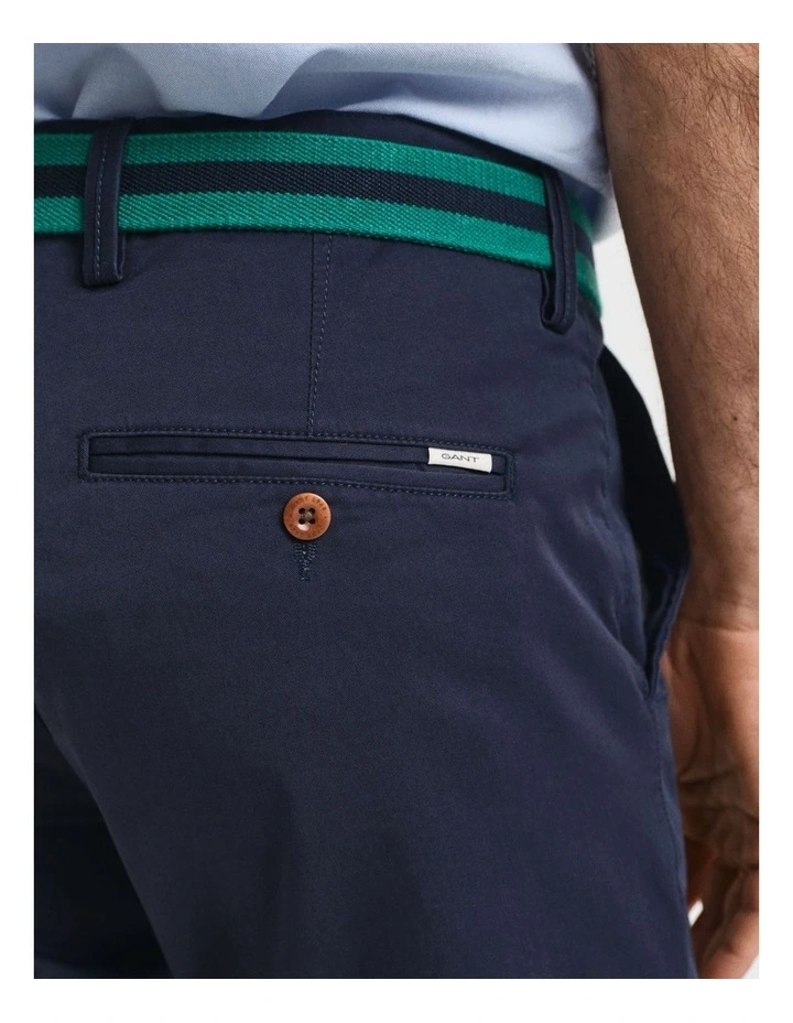 Slim Fit Twill Chinos in Marine image 4