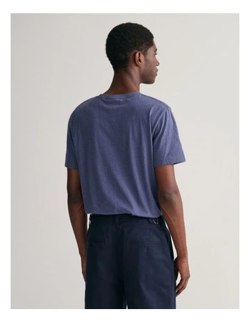 Regular Fit Shield T-Shirt in Dark Jeansblue Melange