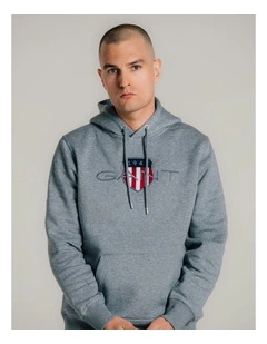 Shield Hoodie in Grey Melange