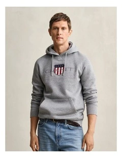 Shield Hoodie in Grey Melange