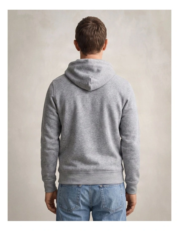 Shield Hoodie in Grey Melange image 2
