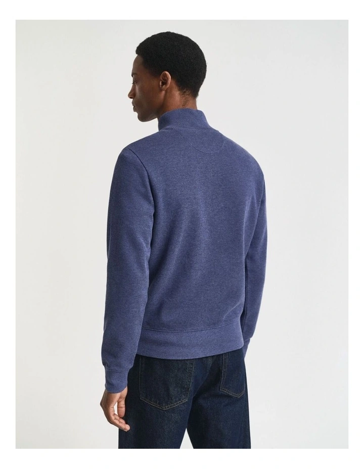 Sacker Rib Half-Zip Sweatshirt in Dark Jeans blue Melange image 2