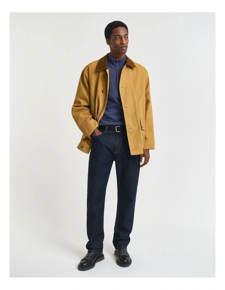 Sacker Rib Half-Zip Sweatshirt in Dark Jeans blue Melange image 4