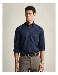 Regular Fit Poplin Shirt in Marine