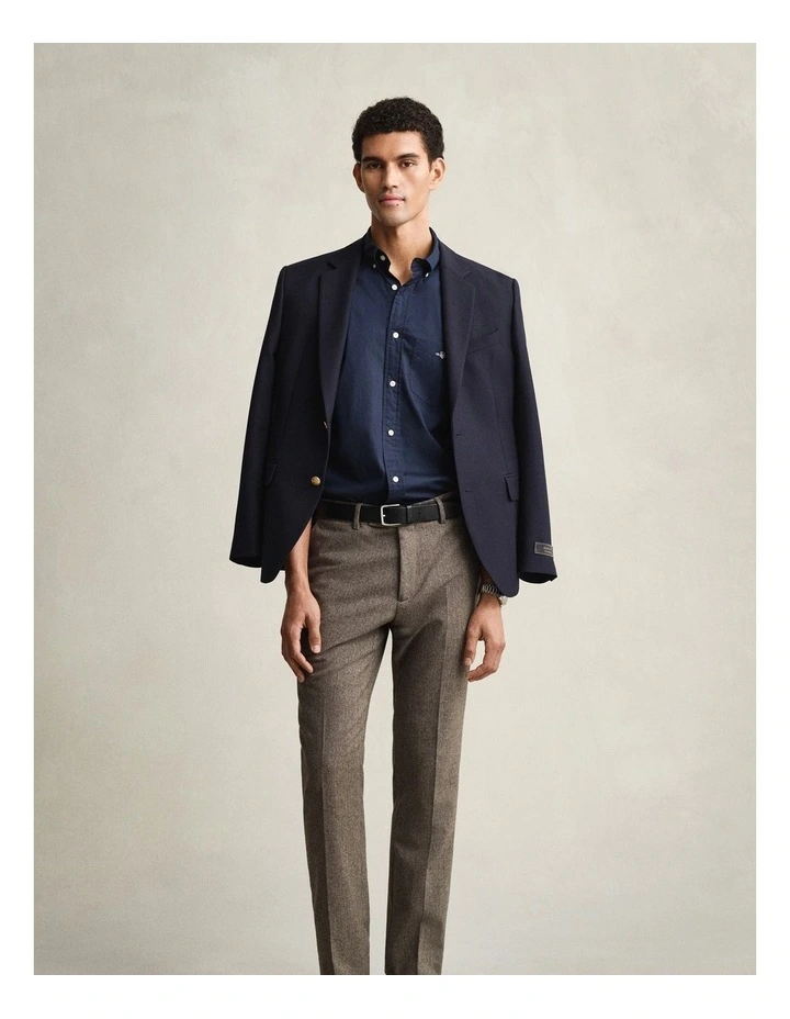 Regular Fit Poplin Shirt in Marine image 6