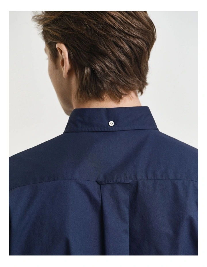 Regular Fit Poplin Shirt in Marine image 6
