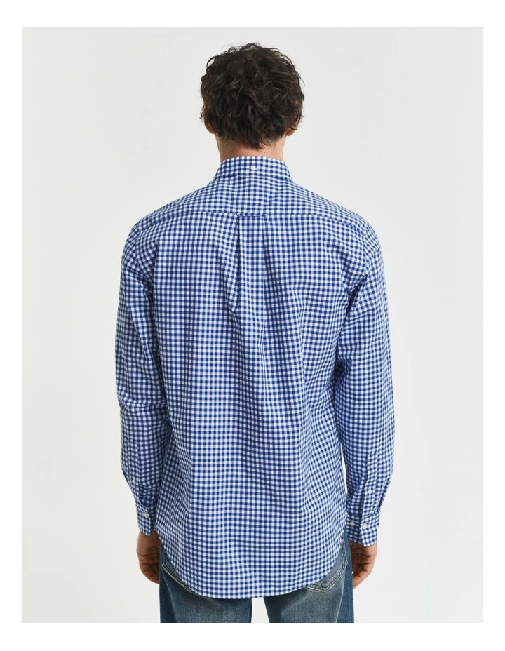 Regular Fit Gingham Poplin Shirt in College Blue image 2