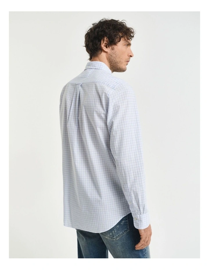 Regular Fit Gingham Poplin Shirt in Light Blue image 2