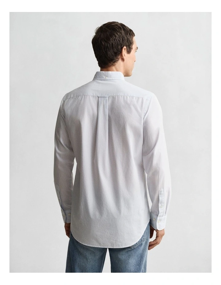 Regular Fit Banker Stripe Poplin Shirt in Light Blue image 2