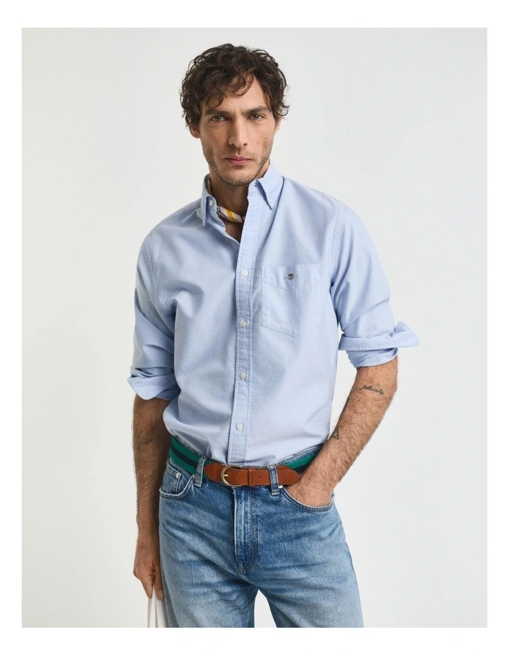 Regular Fit Oxford Shirt in Light Blue image 4