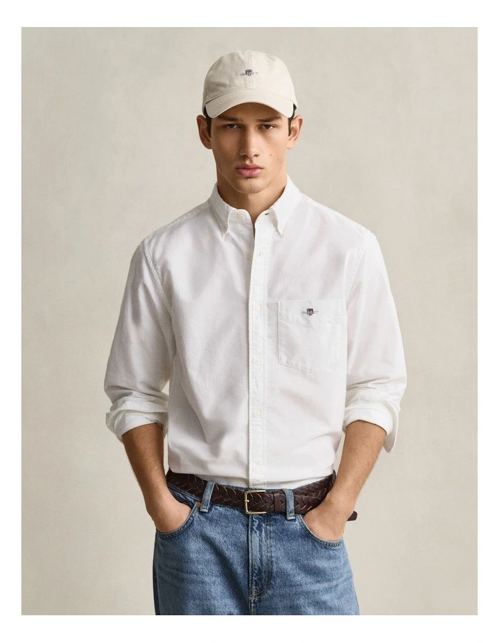 Regular Fit Oxford Shirt in White image 1
