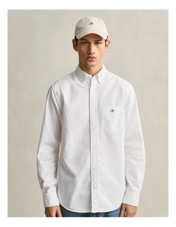 Regular Fit Oxford Shirt in White image 5