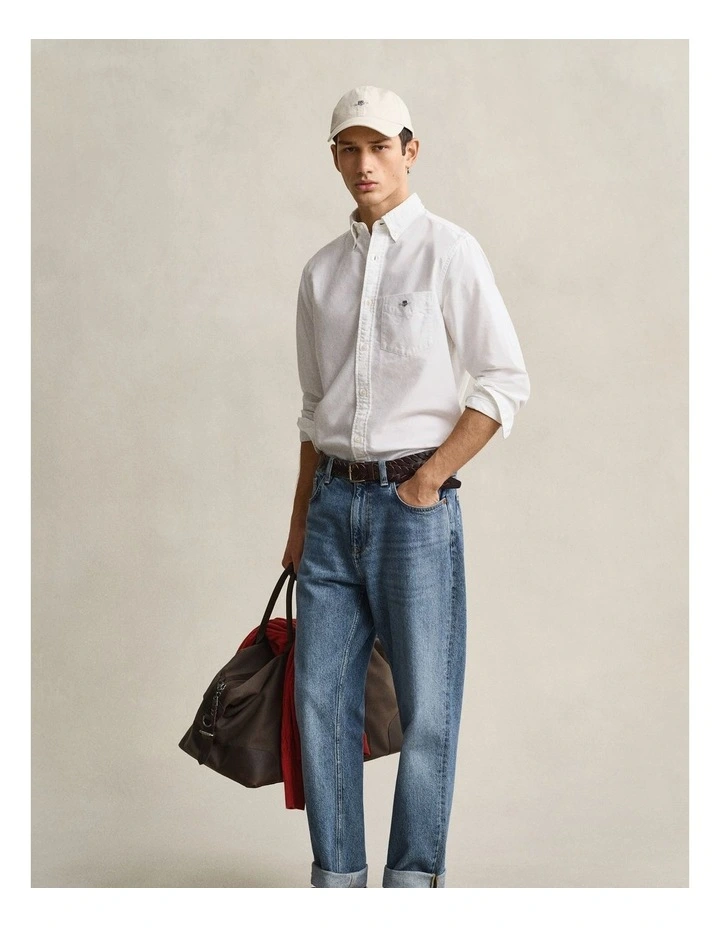Regular Fit Oxford Shirt in White image 6