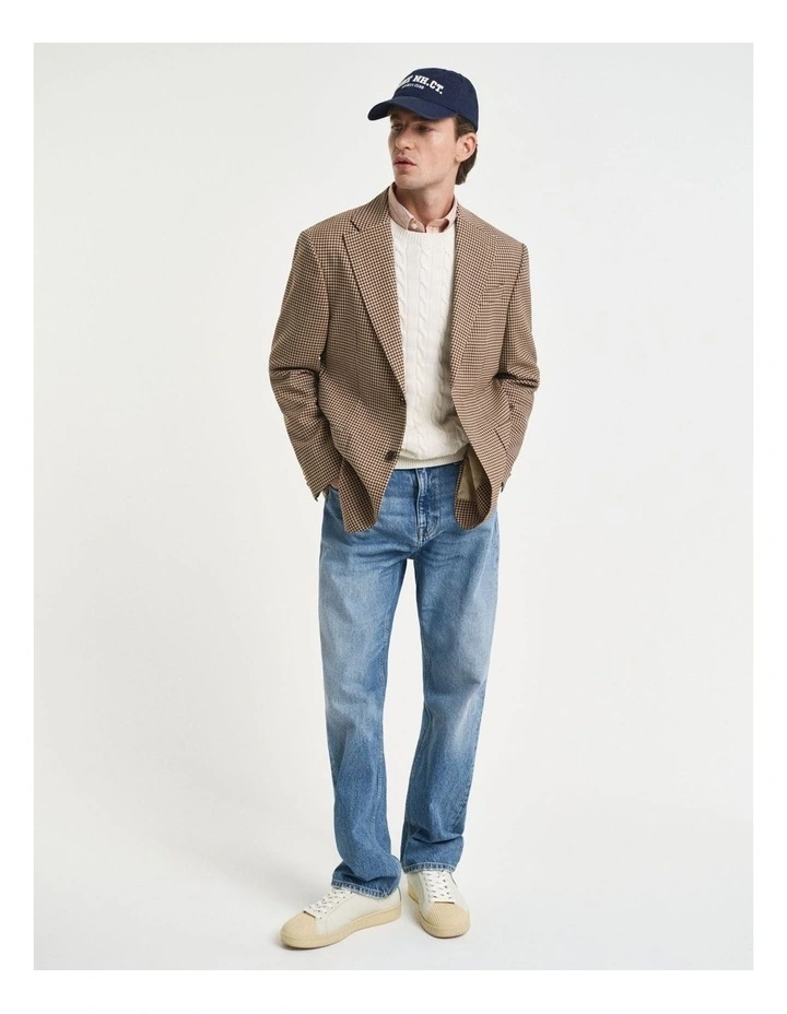 Cotton Cable Knit Crew Neck Sweater in Cream image 4