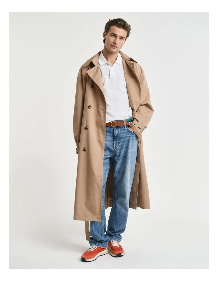 Slim Fit Shield Pique Polo Shirt in White image 4