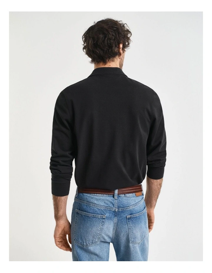 Shield Pique Rugger in Black image 2