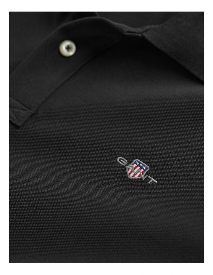 Shield Pique Rugger in Black image 5