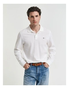 Shield Pique Rugger in White