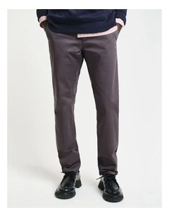 Slim Fit Twill Chinos in Antracite