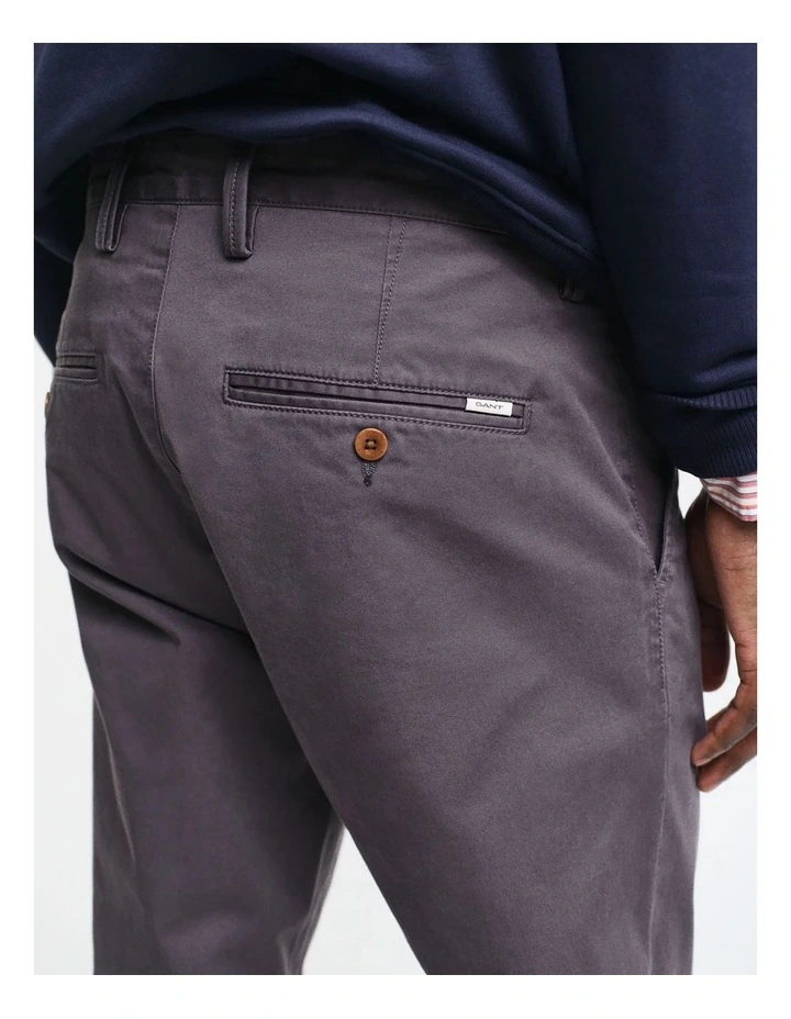 Slim Fit Twill Chinos in Antracite image 4