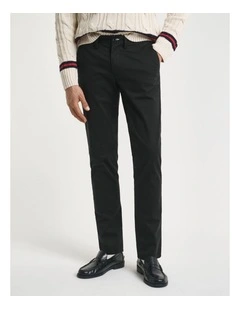 Slim Fit Twill Chinos in Black