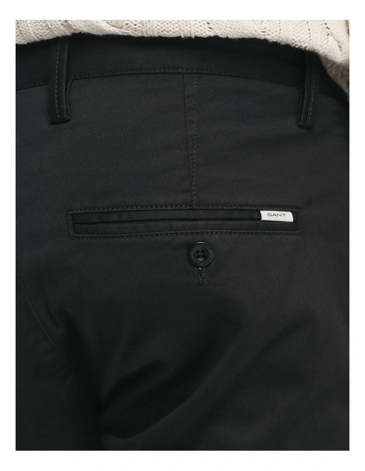 Slim Fit Twill Chinos in Black image 5