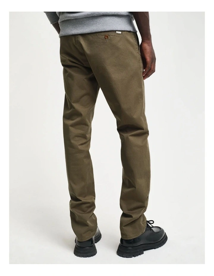 Slim Fit Twill Chinos in Juniper Green image 2