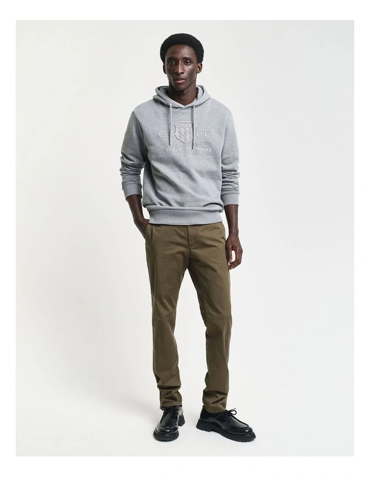 Slim Fit Twill Chinos in Juniper Green image 3