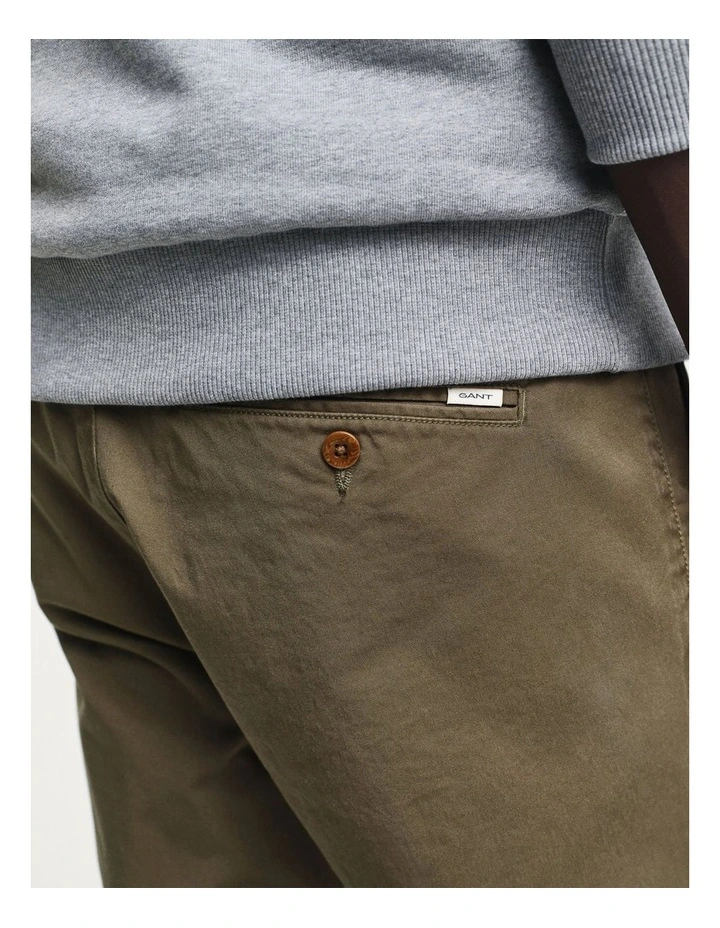 Slim Fit Twill Chinos in Juniper Green image 4