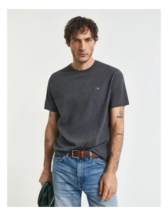 Regular Fit Shield T-shirt in Antracit Melange