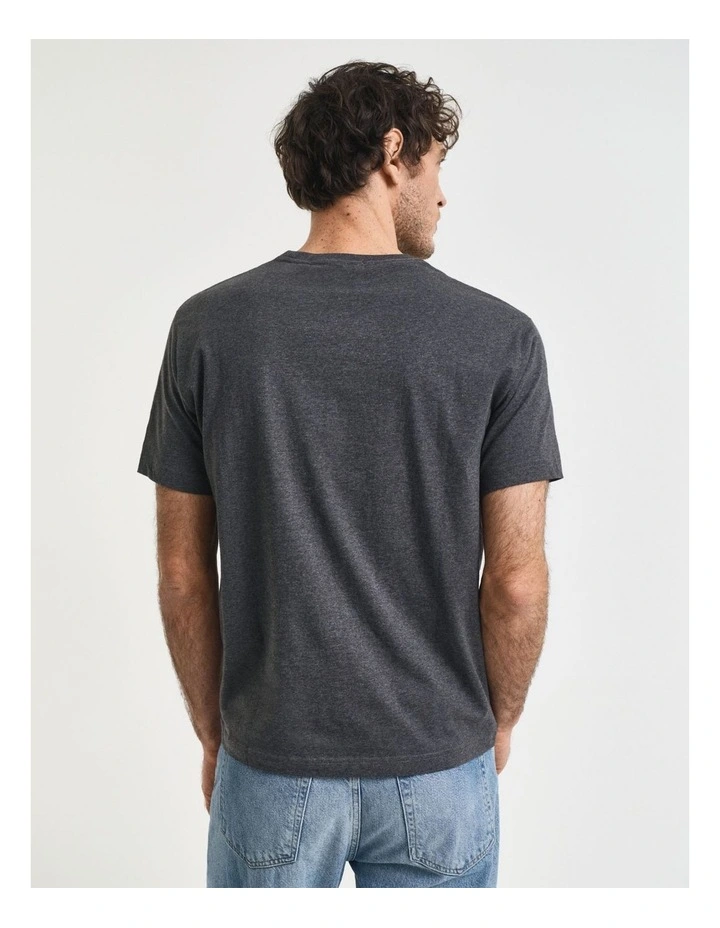 Regular Fit Shield T-shirt in Antracit Melange image 2