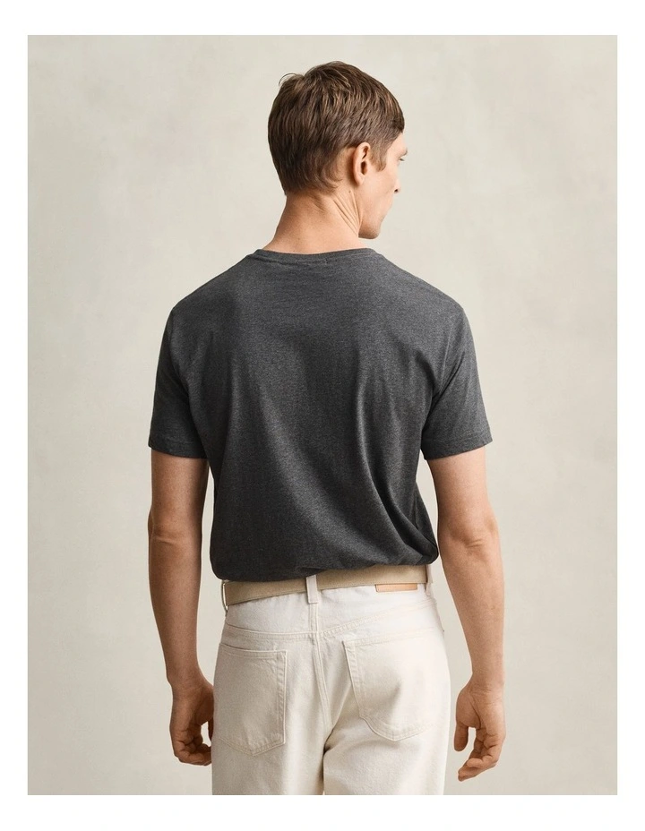 Regular Fit Shield T-shirt in Antracit Melange image 2