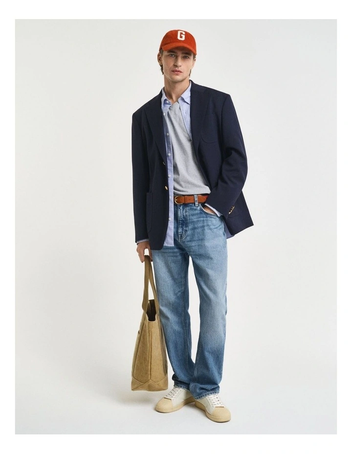 Slim Fit Shield V-Neck T-shirt in Grey Melange image 3