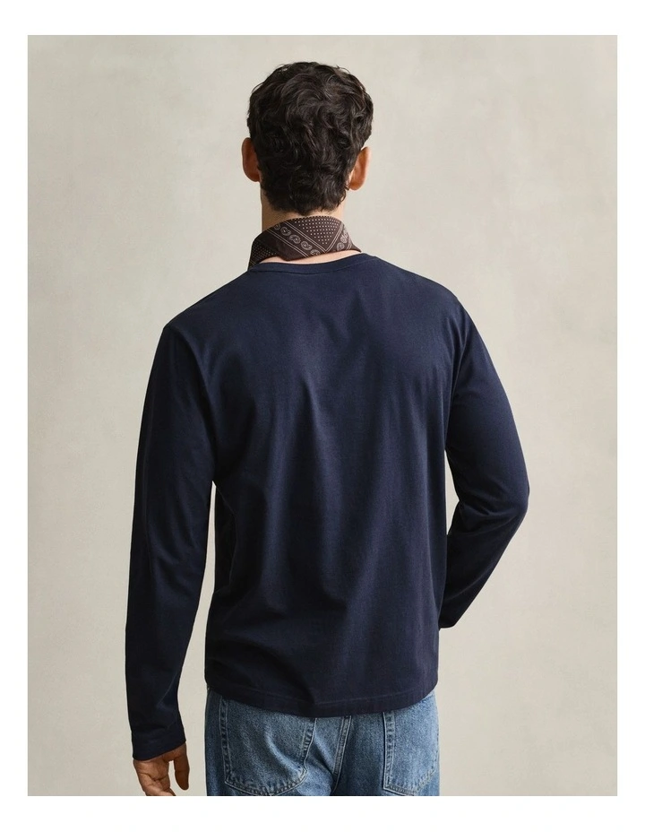 Shield Long Sleeve T-Shirt in Evening Blue image 2