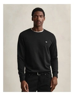 Shield Crew Neck Sweatshirt in Black