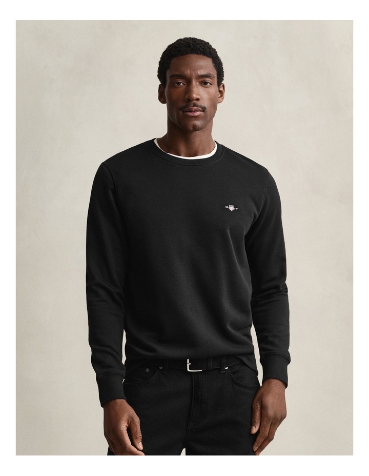 Shield Crew Neck Sweatshirt in Black