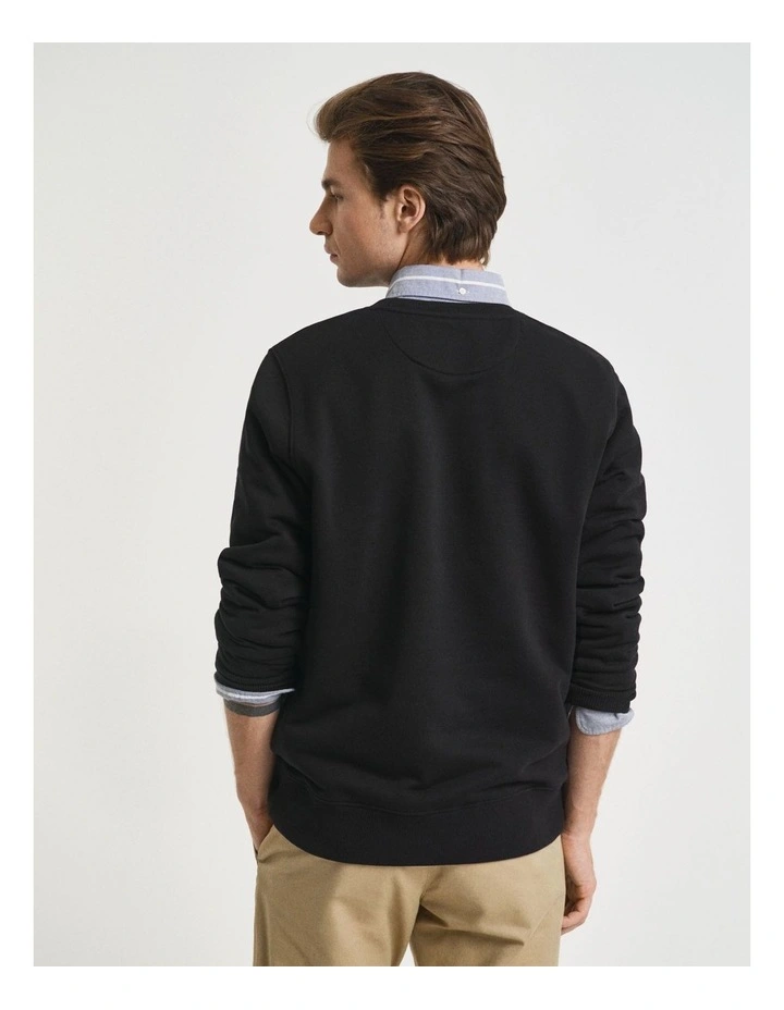 Shield Crew Neck Sweatshirt in Black image 2