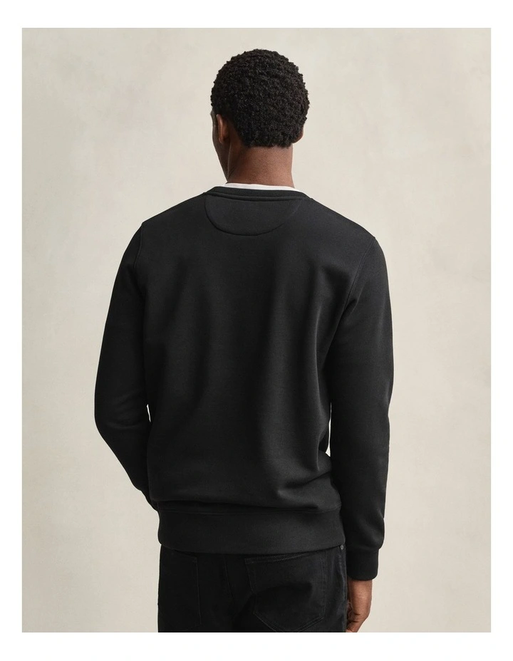 Shield Crew Neck Sweatshirt in Black image 2