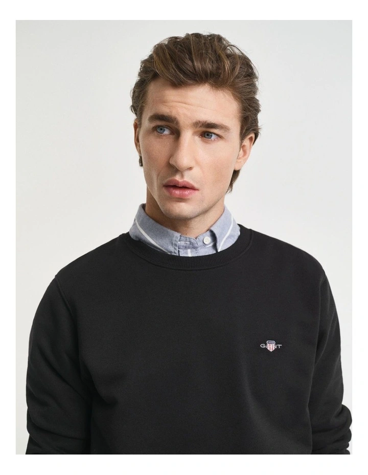 Shield Crew Neck Sweatshirt in Black image 3