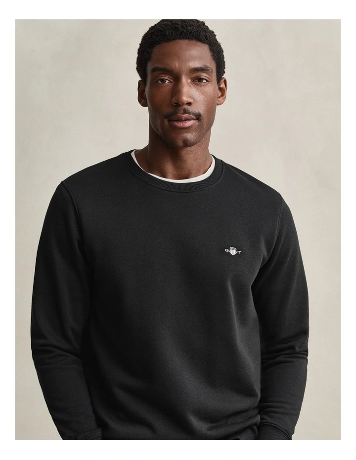 Shield Crew Neck Sweatshirt in Black image 3