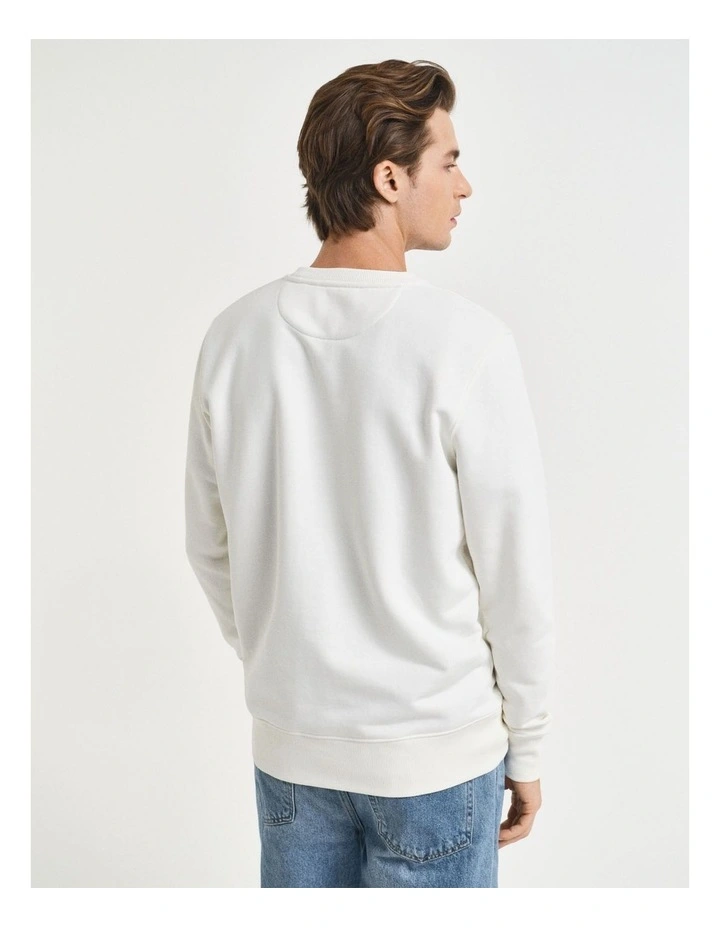 Shield Crew Neck Sweatshirt in Eggshell image 2