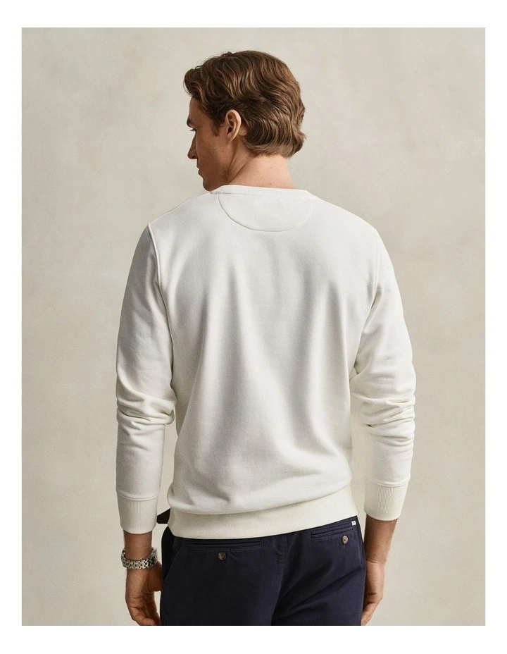 Shield Crew Neck Sweatshirt in Eggshell image 2