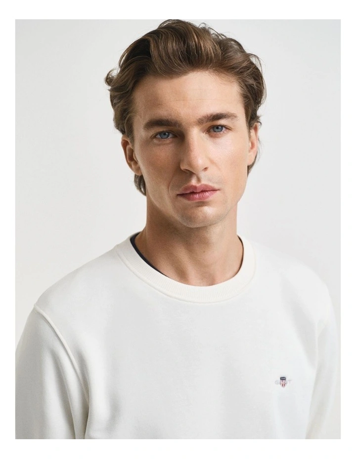 Shield Crew Neck Sweatshirt in Eggshell image 3