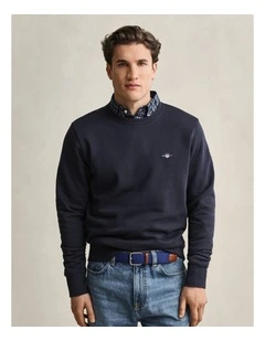 Shield Crew Neck Sweatshirt in Evening Blue